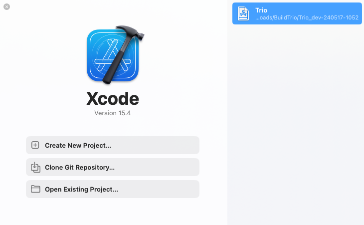 xcode welcome screen